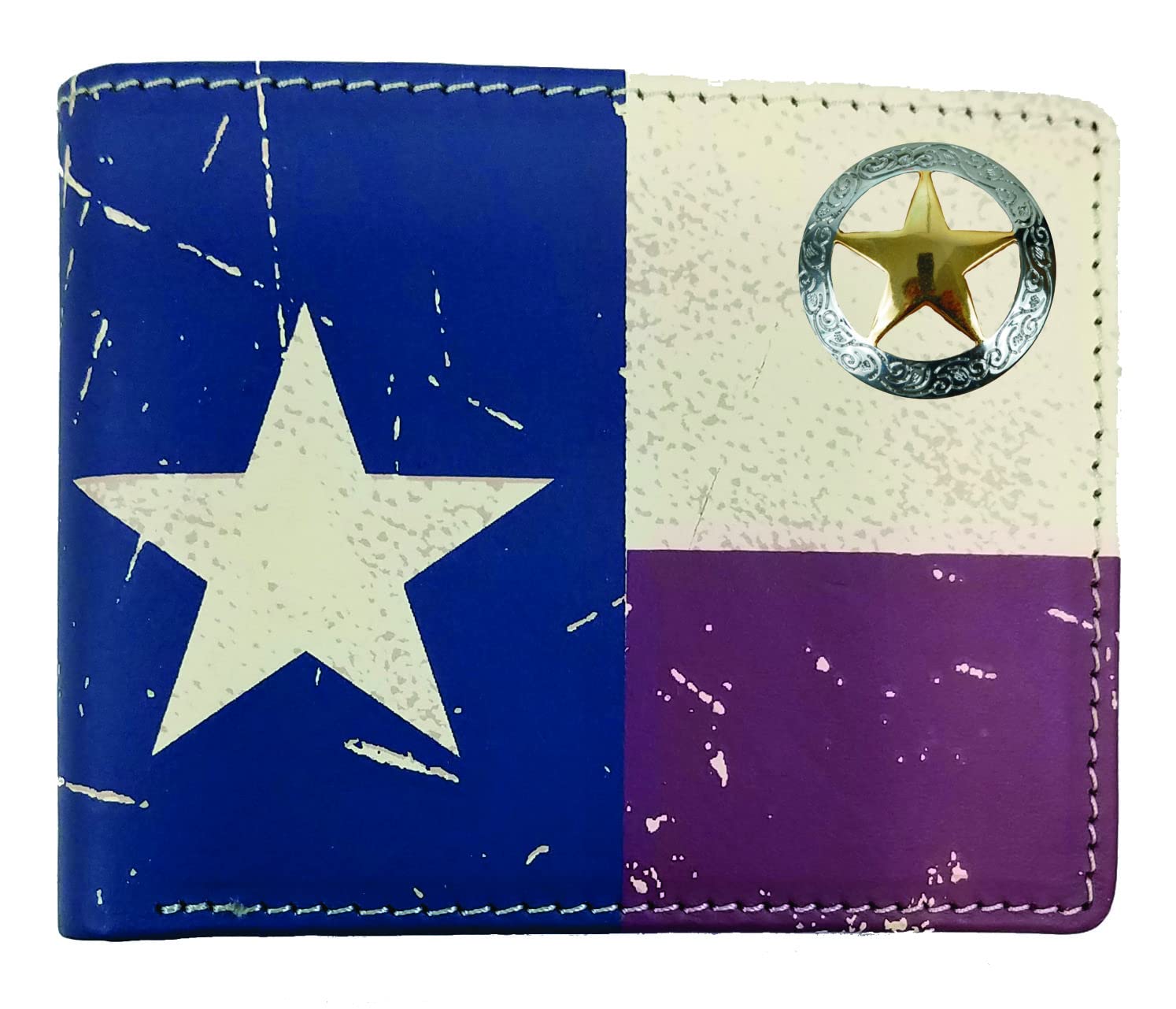 Custom Texas Ranger Lone Star Distressed Leather Bifold Wallet for Men - Vintage Style RFID Blocking Wallet - Perfect for Cowboys, Ranchers & Western Enthusiasts