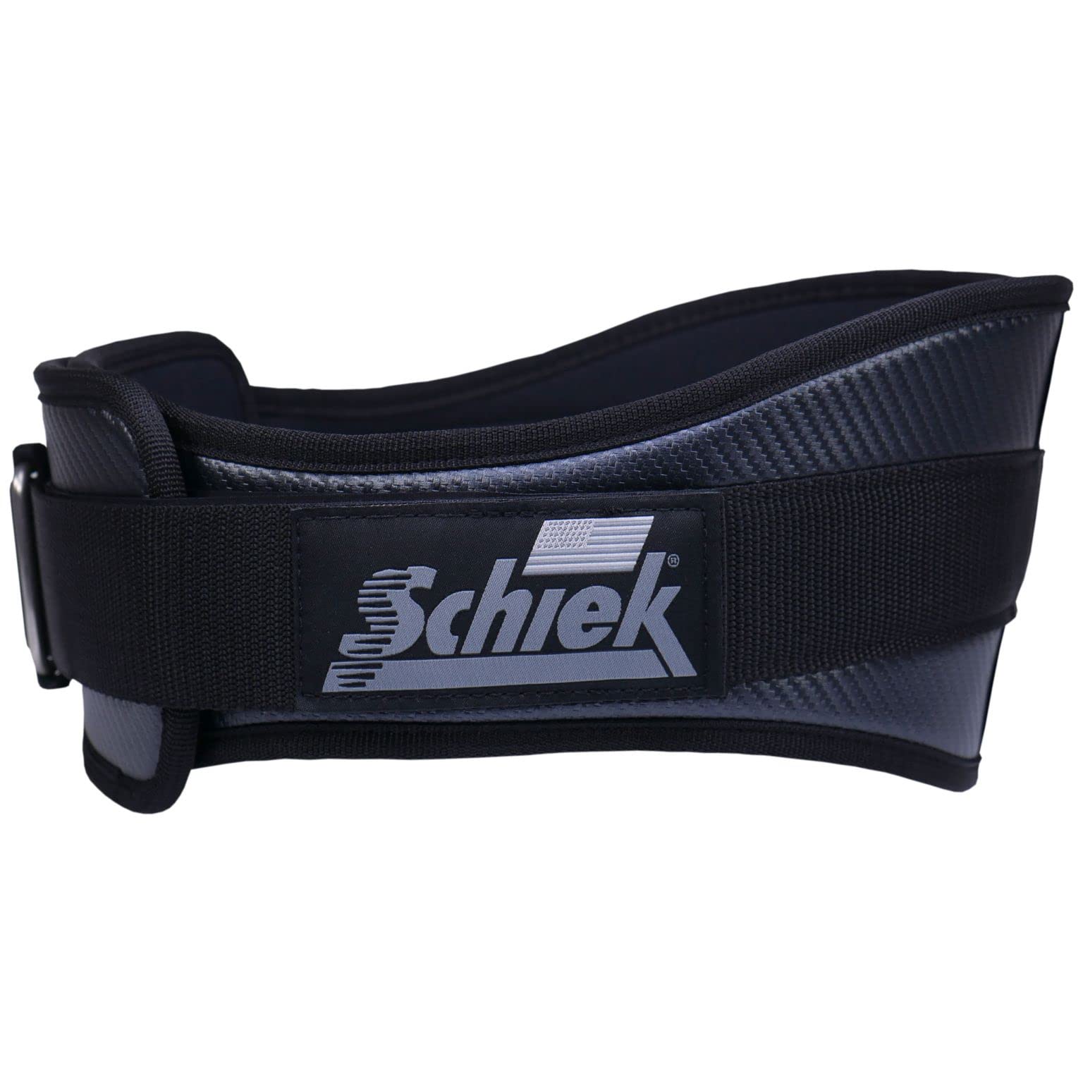 Schiek Sports Model 3006 Carbon Fiber Weight Lifting Belt - Premium Nylon Gym Belt with Marine Vinyl Back Support for Powerlifting, CrossFit & Strength Training
