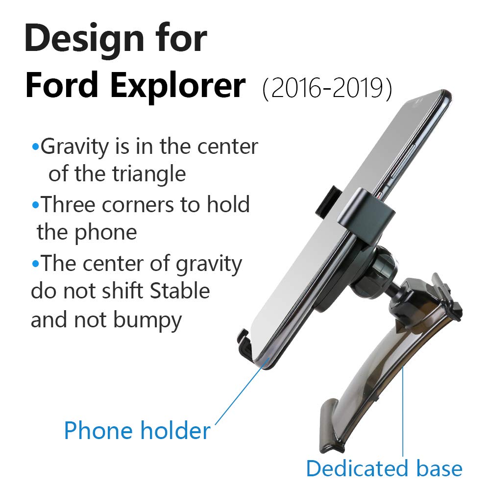 Universal Car Phone Holder Mount for 2016-2019 Ford Explorer - Dashboard & Air Vent Compatible - Hands-Free GPS Navigation Bracket - Perfect for Road Trips & Daily Commuting