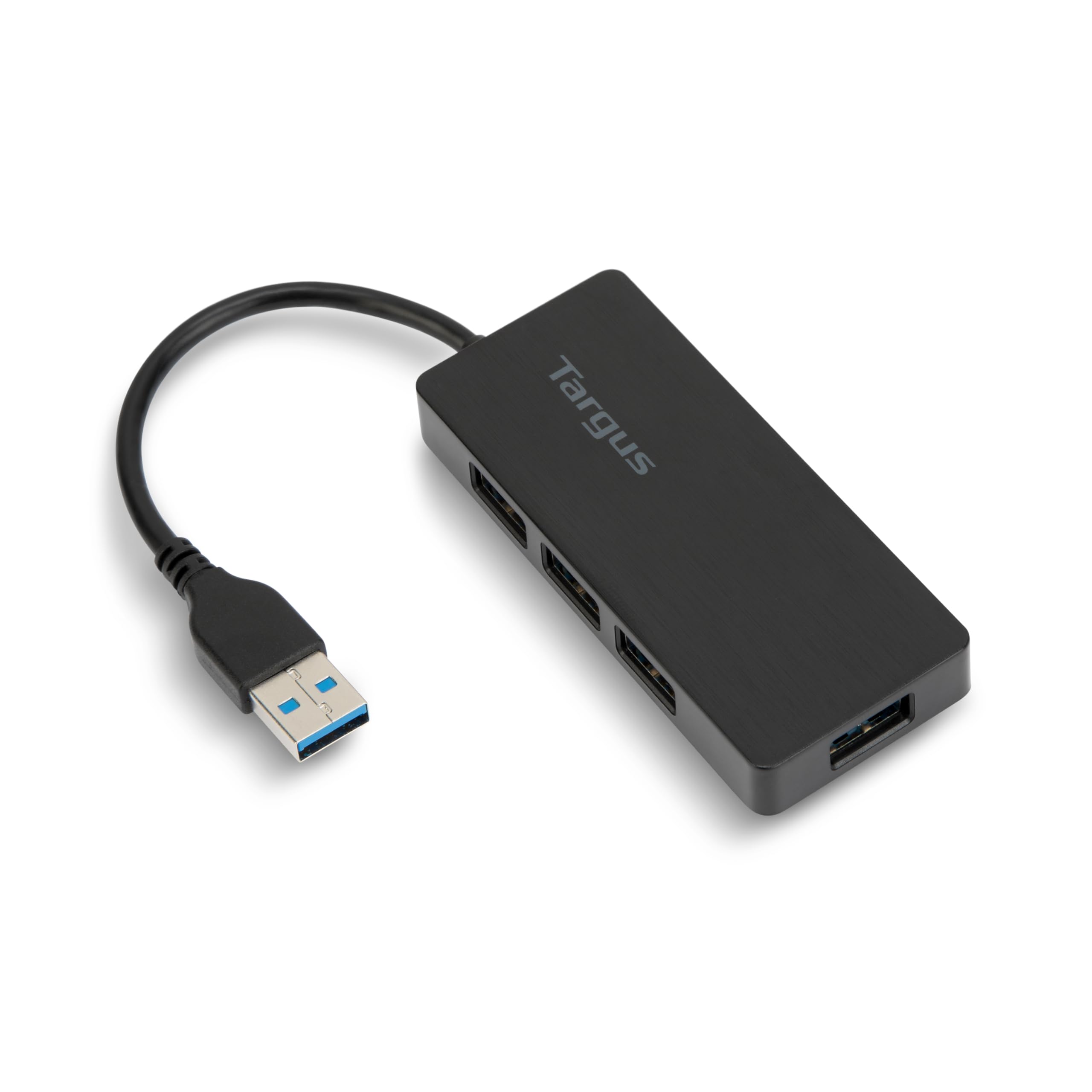 Targus 4-Port USB 3.0 Hub with 5Gbps Data Transfer - Compact USB Splitter for Laptop, PC, Mac - Black (ACH124US) - Perfect for Home Office, Gaming & Multi-Device Setup