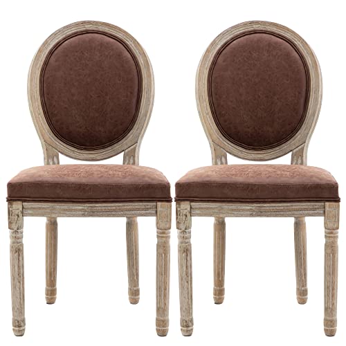 Round Upholstered Back, Brown