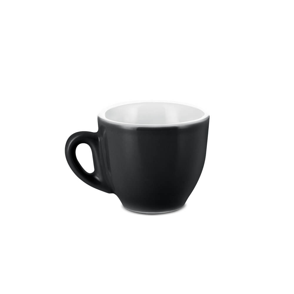Premium Black Porcelain Espresso Cup & Saucer Set (2oz/70ml) - Durable Ceramic Coffee Cups for Espresso, Cappuccino & Latte - Perfect for Home, Café & Restaurant Use