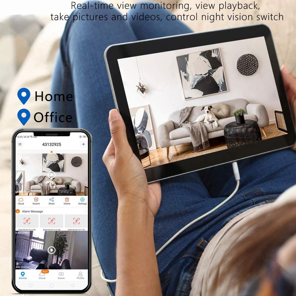 FUGAPNOE WiFi Baby Monitor & Pet Camera - 1080P HD Wireless Security Camera with Night Vision for Home, Nursery, and Pet Surveillance - Indoor Mini Camera for Baby Safety & Pet Monitoring