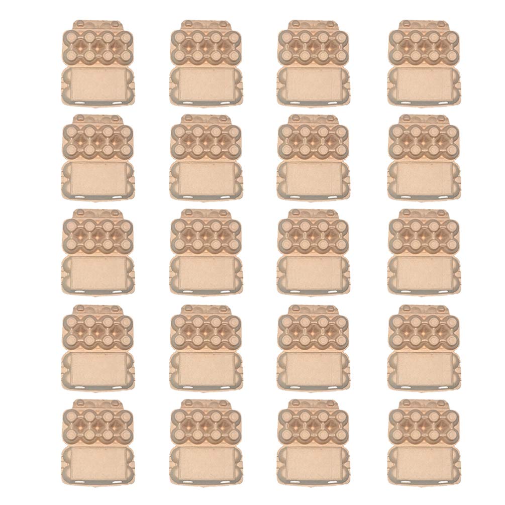 20pcs Eco-Friendly Kraft Paper Egg Cartons - Pulp Fiber Egg Tray Holder for Fresh Eggs | Perfect for Farmers Markets, Camping, Picnics & Travel