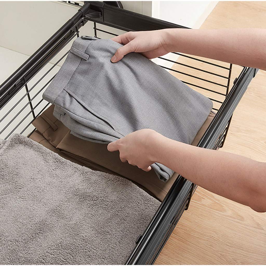 Adjustable Pull Out Storage Drawer Basket - Telescopic Wardrobe Organizer (42-97cm) for Kitchen, Closet & Bedroom - Space Saving Storage Solution (Size: 66.4x45.6x27.2cm) - Perfect for Small Spaces, Under Sink & Cabinet Organization
