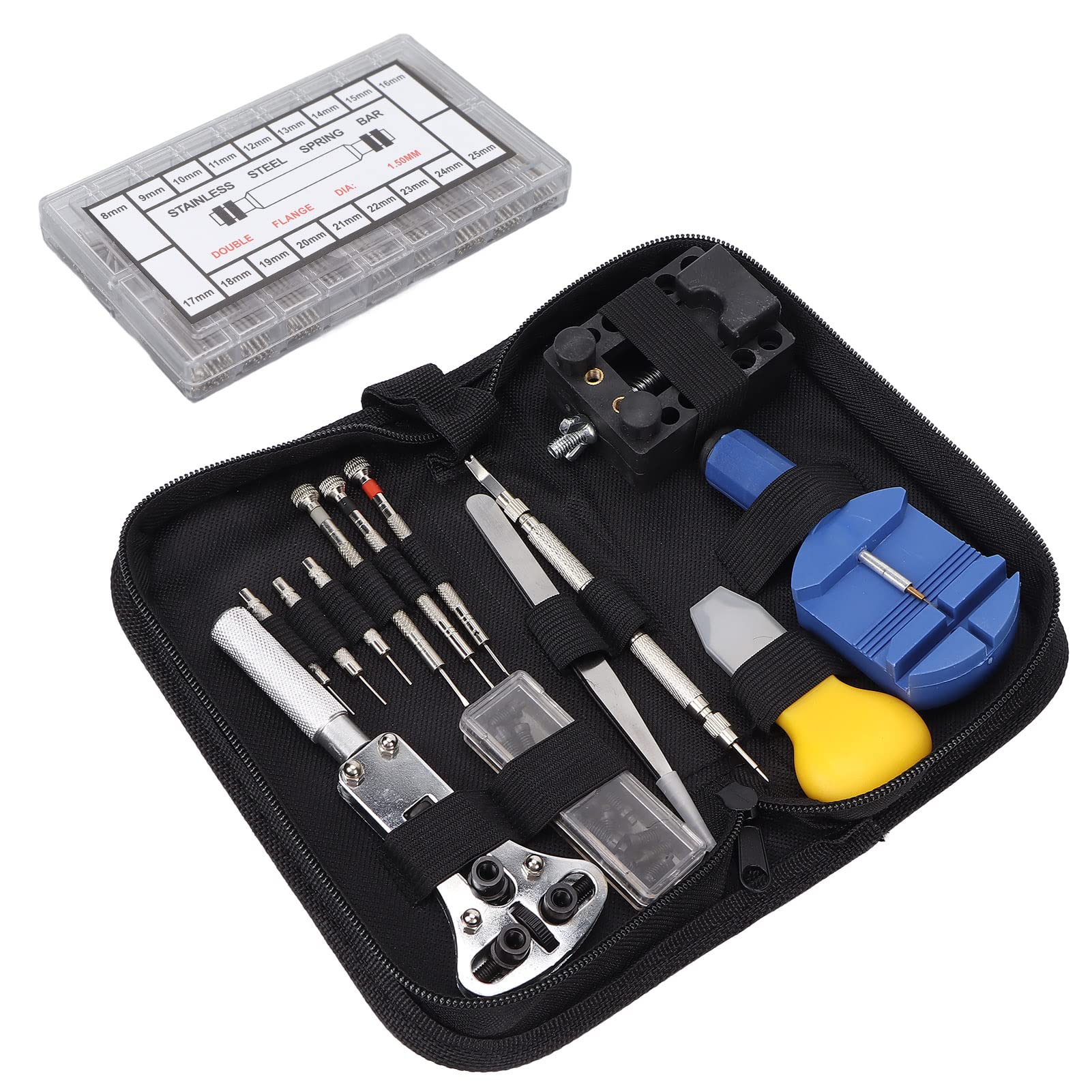 Professional Watch Band Remover Tool Kit - Alloy & Plastic Watch Repair Tweezers & Screwdriver Set with Storage Bag for Watch Repair Shops, Home Use | Perfect for Watch Maintenance, Battery Replacement & DIY Watch Repair