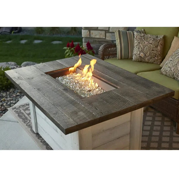 The Outdoor Greatroom Company Alcott Rectangular Gas Fire Pit Table - Outdoor Patio Heater for Backyard, Deck, and Garden - Perfect for Entertaining and Relaxing