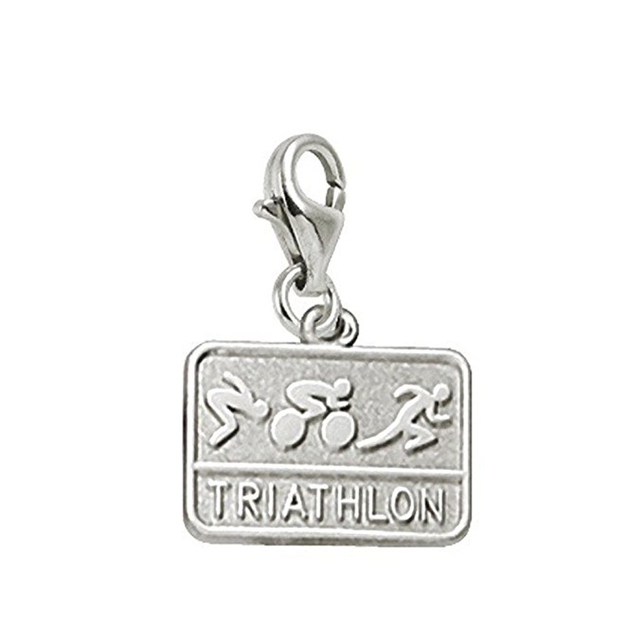 Triathlon Charm with Lobster Clasp - Sporty Jewelry Pendant for Bracelets & Necklaces - Perfect for Athletes, Runners & Fitness Enthusiasts