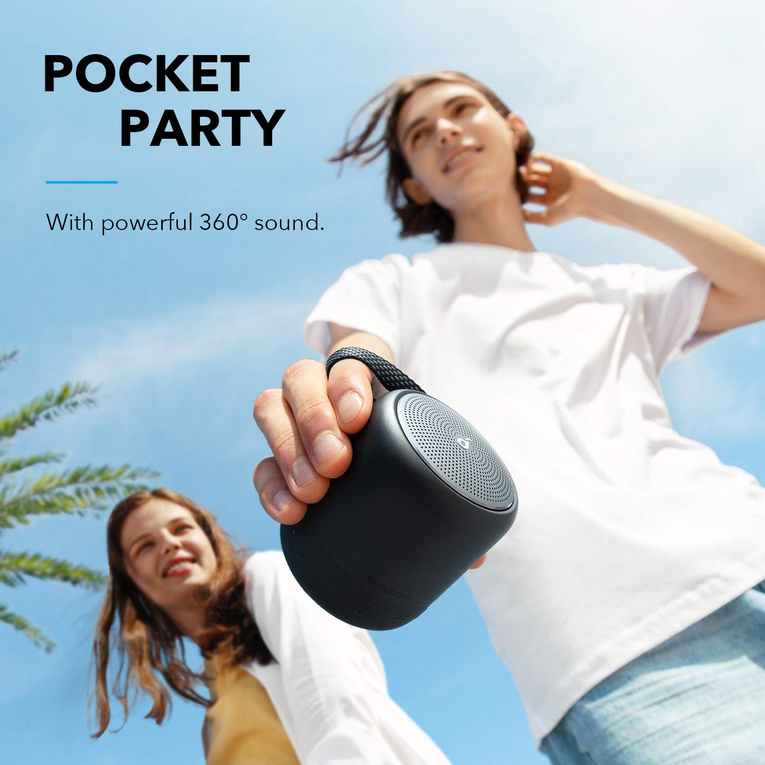 Anker Soundcore Mini 3 Bluetooth Speaker with BassUp & PartyCast Technology, IPX7 Waterproof, USB-C Charging, Customizable EQ - Perfect for Outdoor Adventures, Pool Parties & Home Entertainment