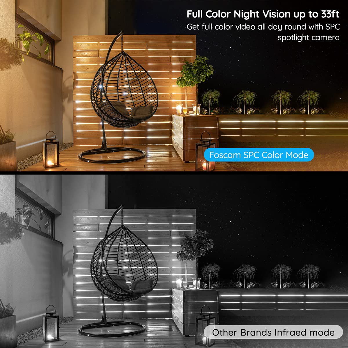 FOSCAM 2K/4MP Outdoor Security Camera with Color Night Vision - Dual-Band WiFi (2.4G/5G), AI Human Detection, PIR Sensor, 2-Way Audio & Siren Alarm - 121° Wide Angle, IP66 Weatherproof for Home & Business Surveillance