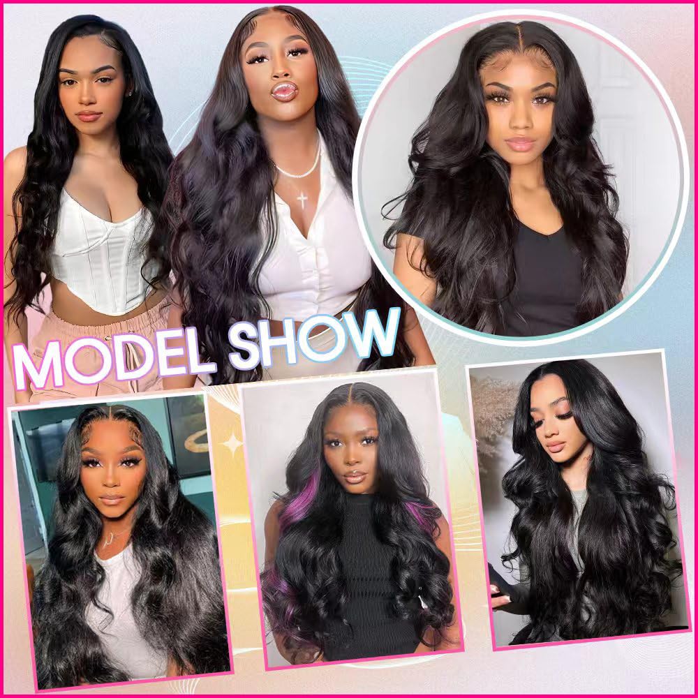 12A Body Wave Human Hair Bundles 22 24 26 Inch 100% Brazilian Virgin Hair Extensions - 3 Bundles Deal Natural Black for Women | Perfect for Weaving, Styling & Daily Wear