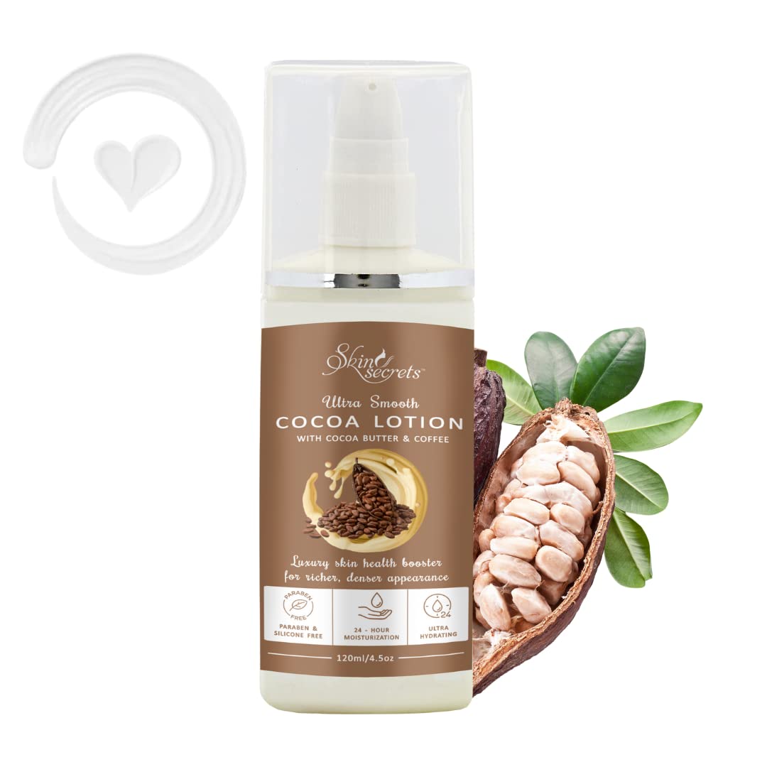 Skin Secrets Moisturizing Lotion with Cocoa Butter - Deep Hydration for Dry Skin | Daily Body Moisturizer for Women & Men | Perfect for Winter Care & After Shower Use