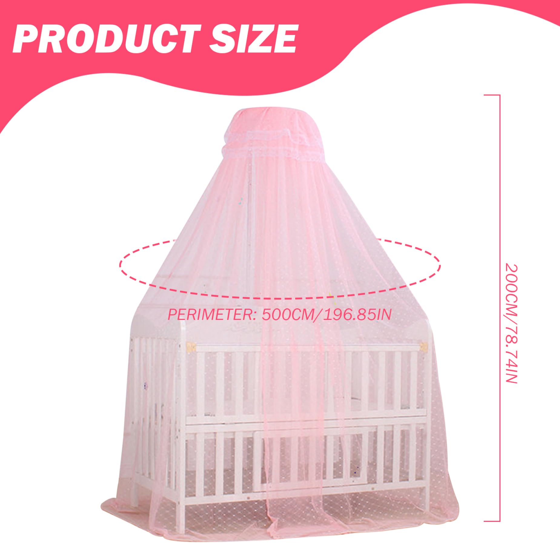 **Adjustable Height Baby Bed Canopy with Breathable Mesh - Soft & Skin-Friendly Nursery Canopy for Toddler & Kids Bedroom Decor (Ideal for Cribs, Daybeds & Play Areas)**