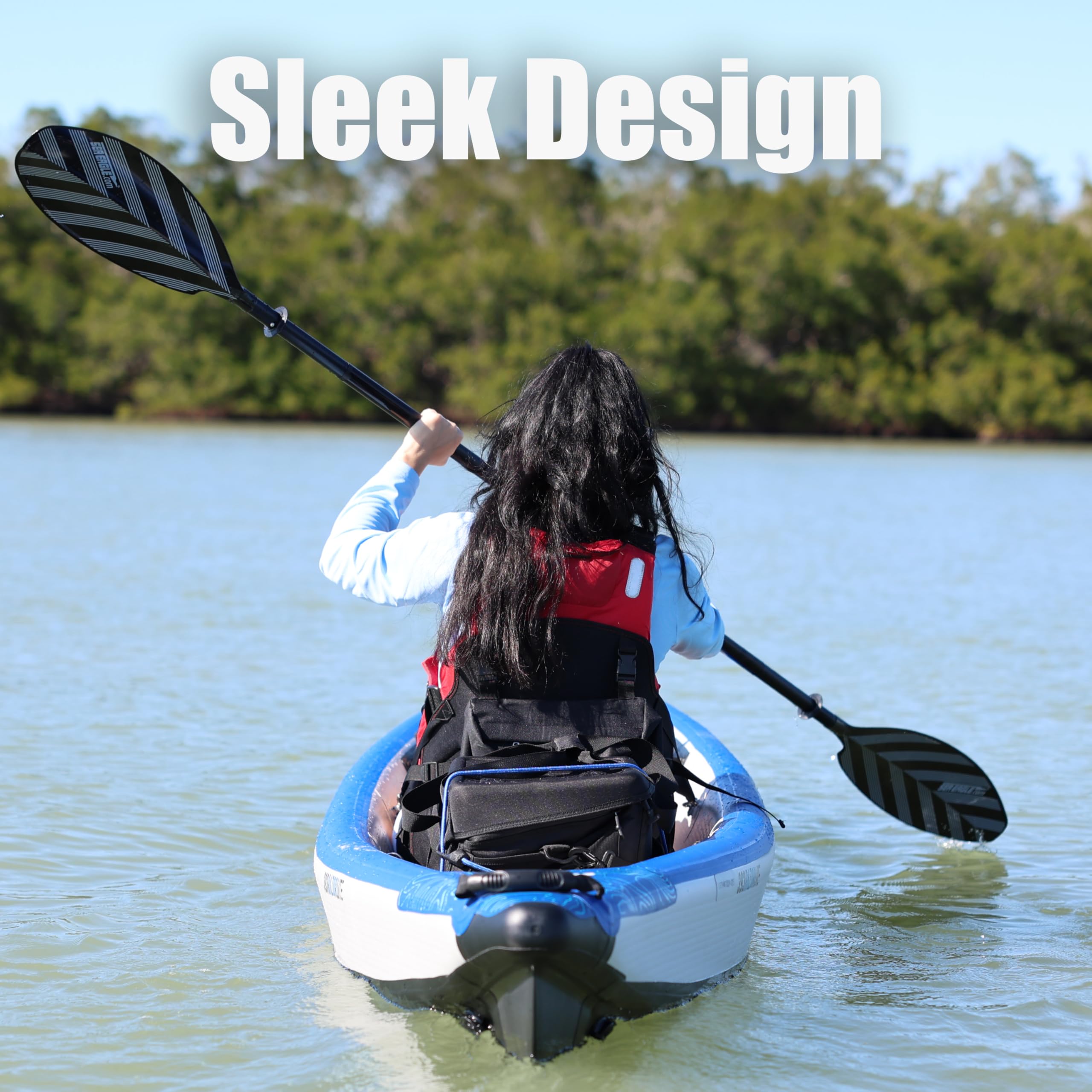 Sea Eagle RazorLite Inflatable Kayak - Lightweight Drop Stitch High-Speed Touring Kayak for Solo or Tandem Use - Includes Tall Back Seat, Paddle, Backpack, Skeg & Pump - Perfect for Lakes, Rivers & Coastal Adventures