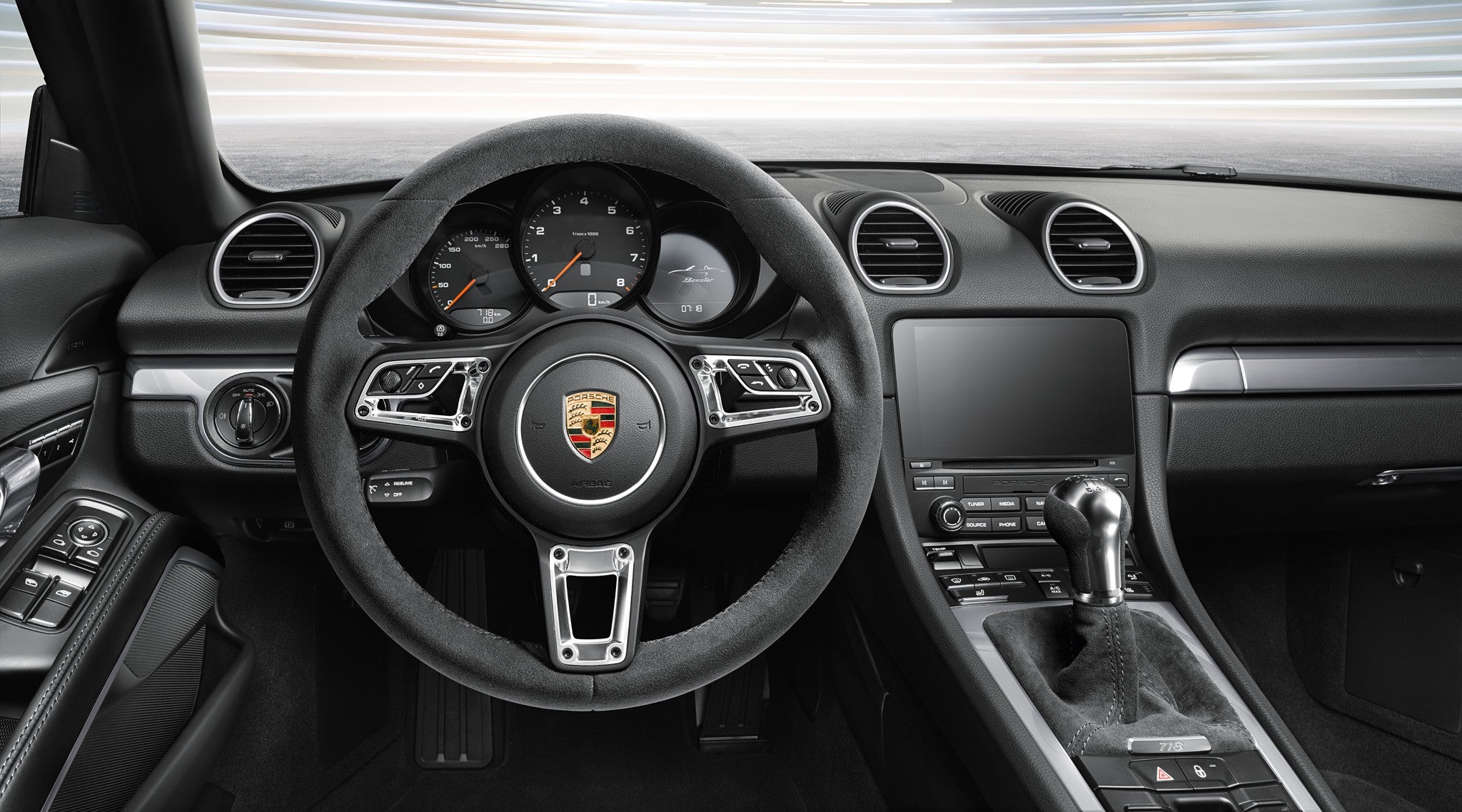 Porsche 718 Boxster Cayman Alcantara Gear Shift Knob - Genuine Tequipment 982 Shifter Lever for Smooth Gear Changes - Perfect for Racing & Daily Driving