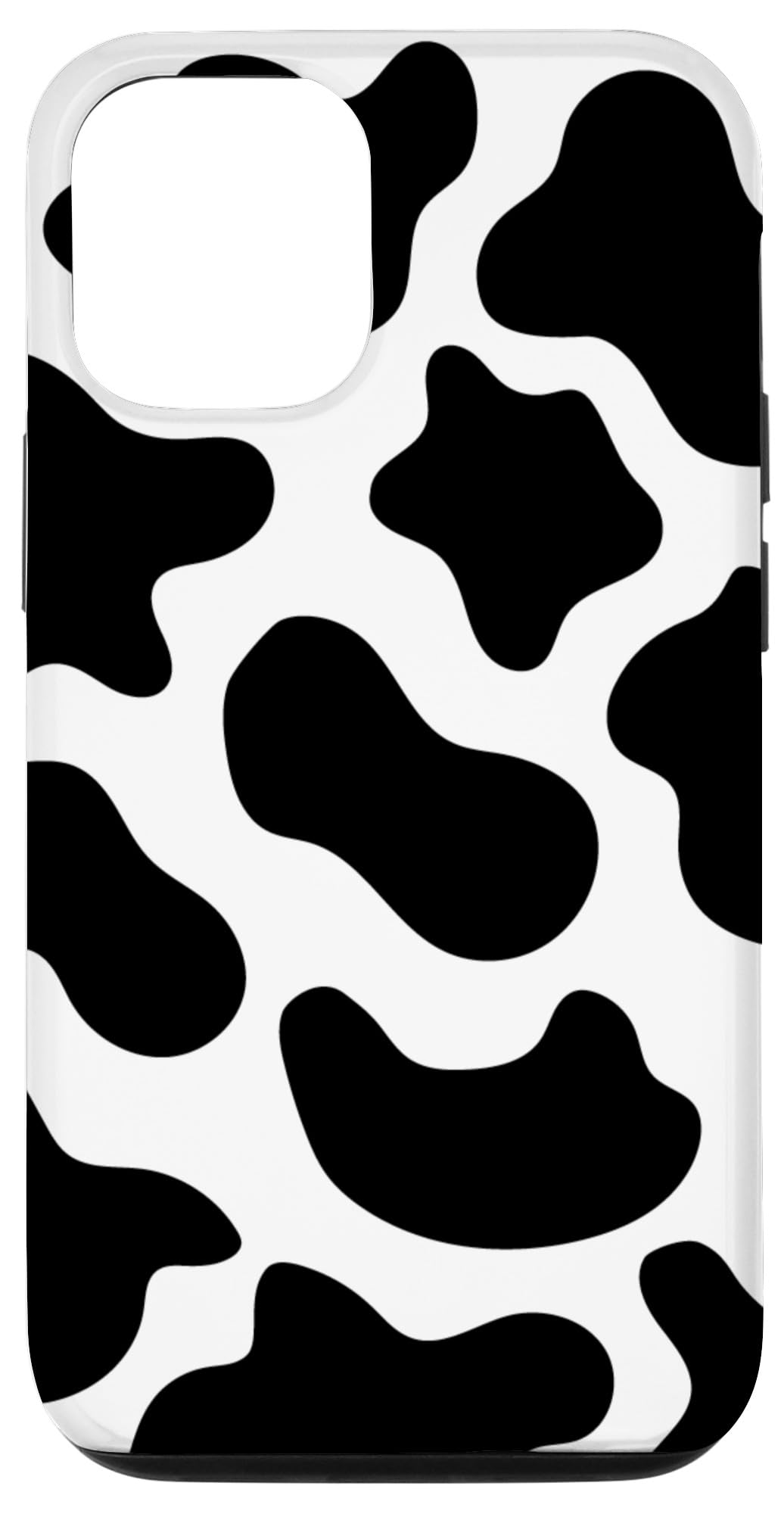 iPhone 12/12 Pro Cow Print Phone Case - Black & White Spotted Animal Design Protective Cover | Cute Fashion Accessory for Women & Girls | Perfect for School, Work & Daily Use