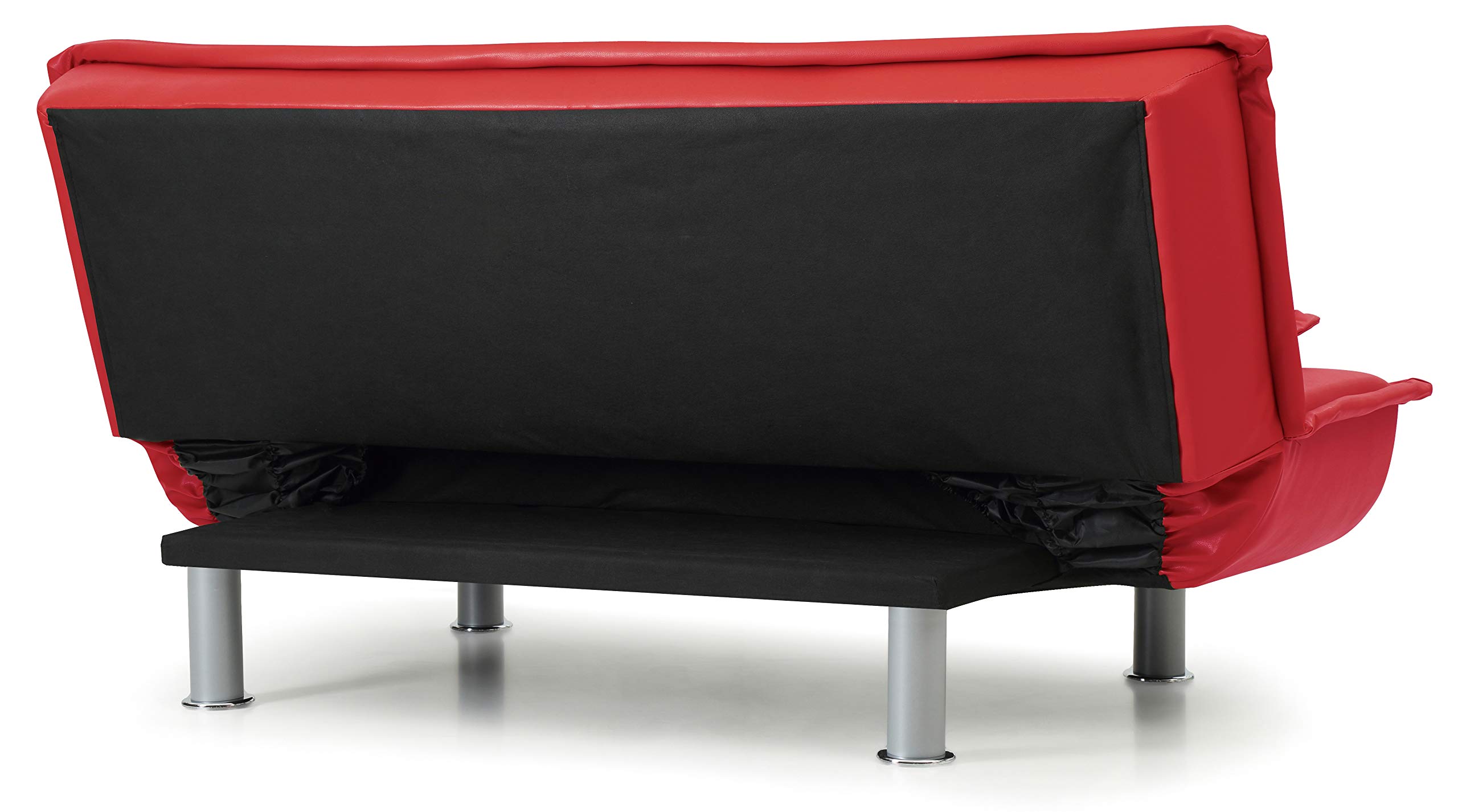 Glory Furniture Convertible Futon Sofa Bed in Red - 3-in-1 Sleeper Sofa for Small Spaces, Guest Rooms & Apartments