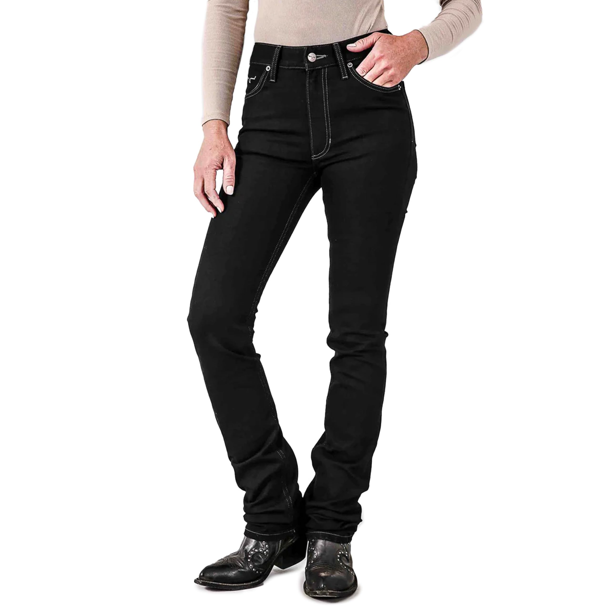 Kimes Ranch Women's Sarah High Rise Bootcut Jeans - Slim Fit, Durable Tri-Blend Denim in Black | Perfect for Western Style, Casual Wear & Everyday Comfort