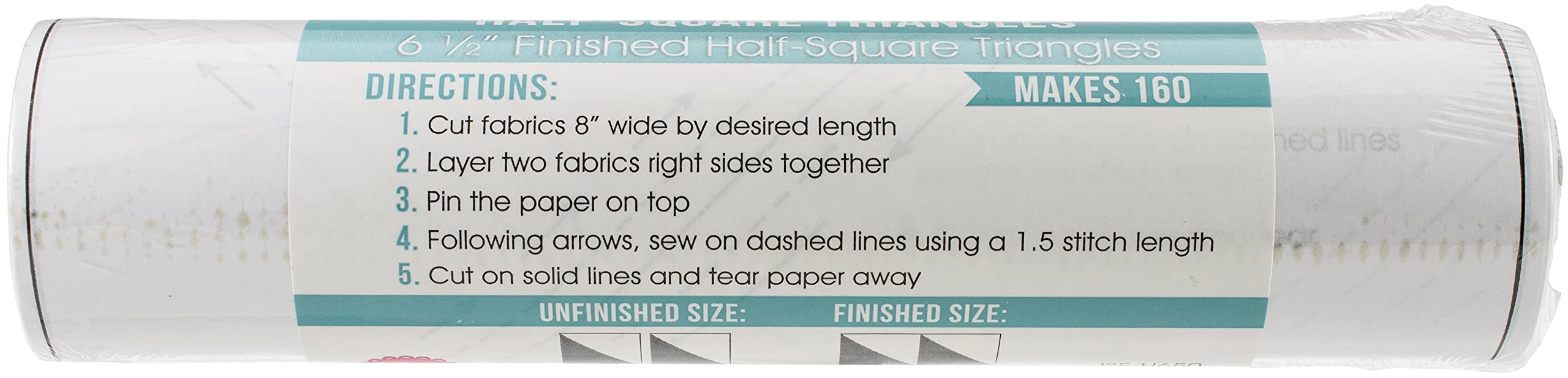 It's Sew Emma TRIANGLES ON A ROLL 1/2 Square Quilting Ruler - 50 Feet, 6.5 Inch Finished Size - Perfect for Quilting, Sewing, and DIY Craft Projects