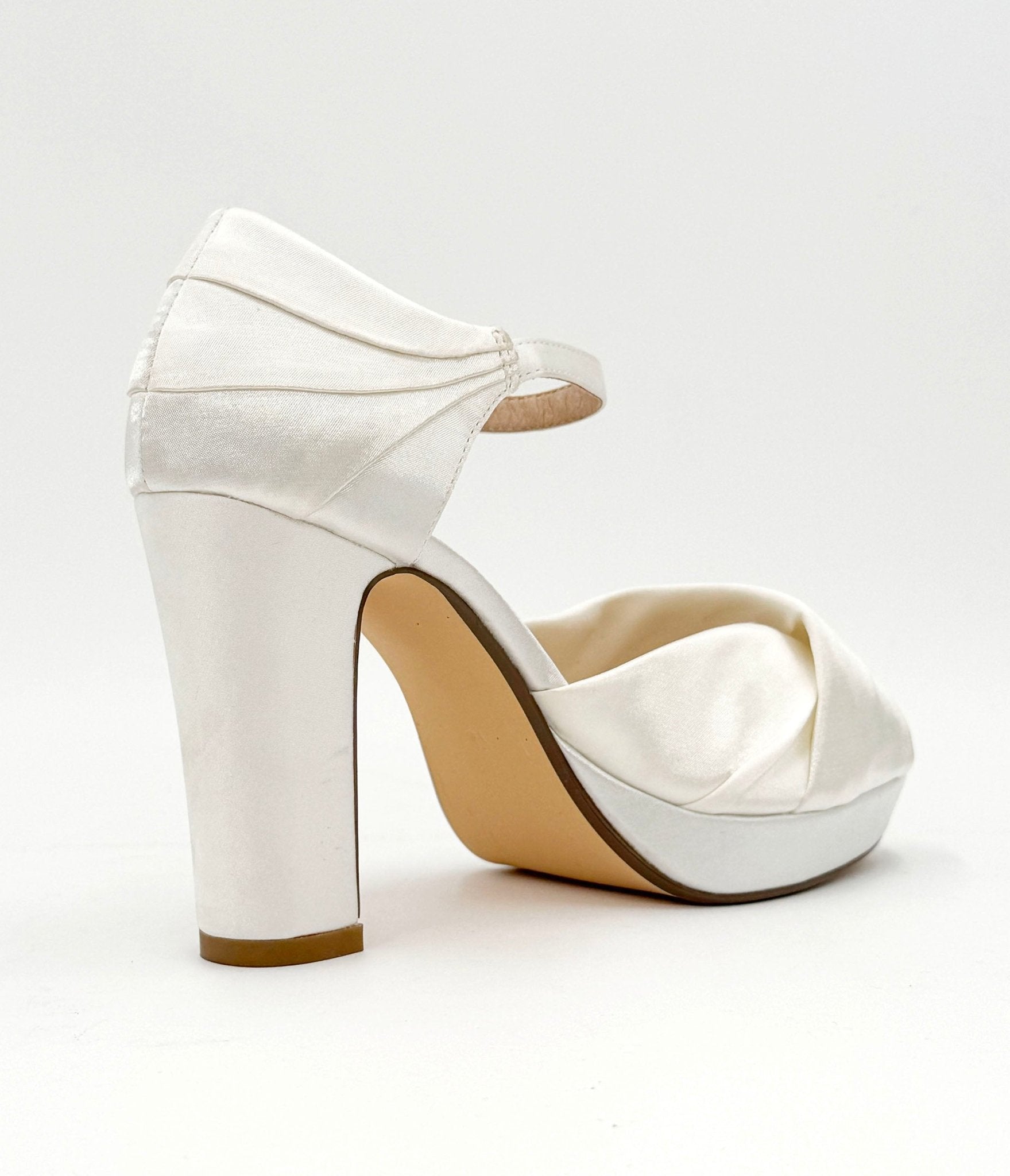 Chelsea Crew Women's White Satin Gloria Heels - Elegant Pointed Toe High Heels for Weddings, Parties & Special Occasions