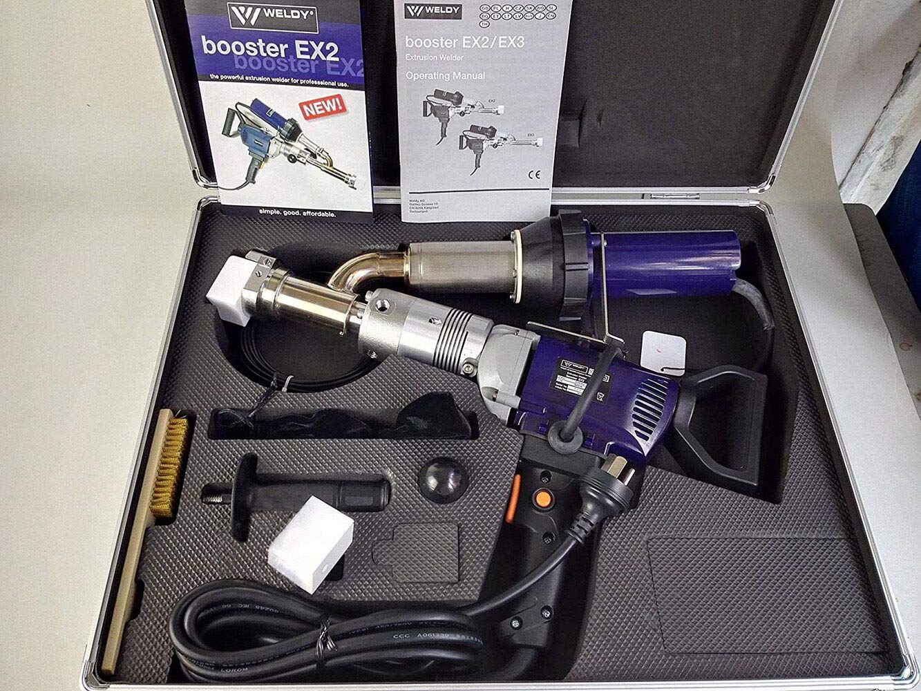 WELDY 3400W Handheld Plastic Welding Machine Kit - Hot Air Plastic Welder Gun for Vinyl, PVC, HDPE - Professional Extrusion Welder Tool (EX2) for DIY Repairs, Boat Fixing, and Industrial Plastic Fabrication