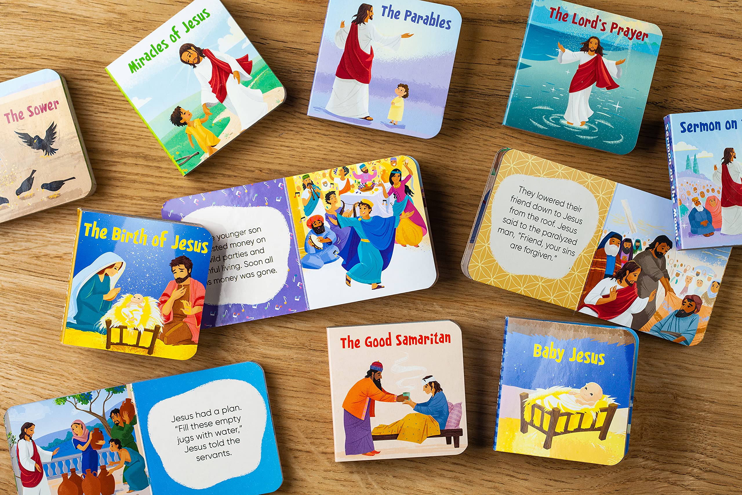 My Little Library: Stories of Jesus - 12 Board Books Set for Christian Kids | Bible Stories for Toddlers & Preschoolers | Perfect for Sunday School, Bedtime Reading & Gift Giving