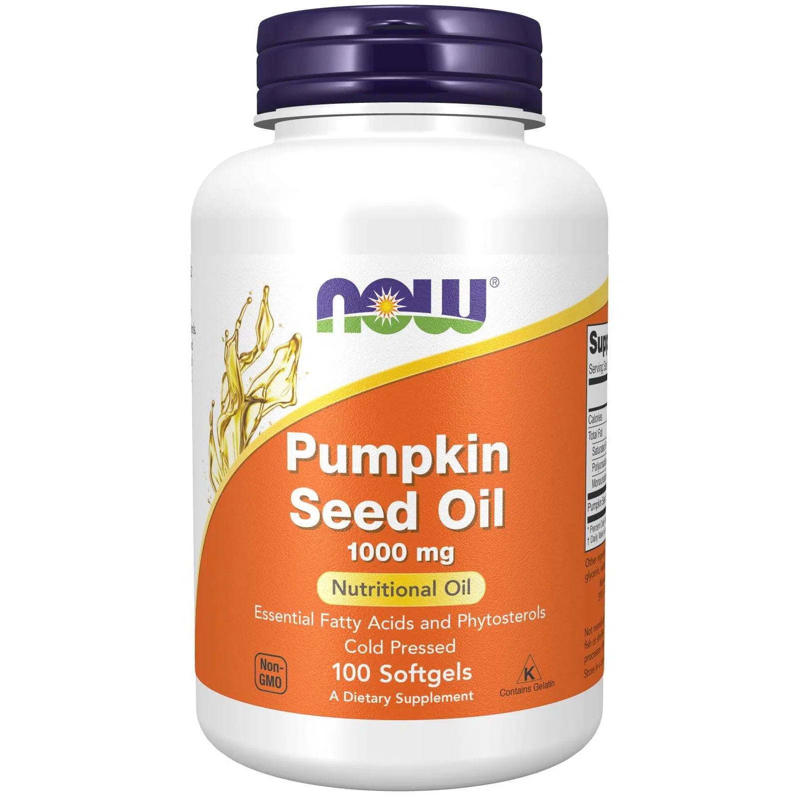 NOW Pumpkin Seed Oil 1000mg Softgels - Supports Prostate & Urinary Health, Rich in Zinc & Antioxidants - Perfect for Men's Wellness & Daily Supplement Routine