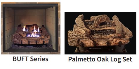 18 Millivolt Gas Burner with Palmetto Oak Log Set - Builders Special (BUF32T Box) - Perfect for Fireplace, Outdoor Patio, and Home Decoration