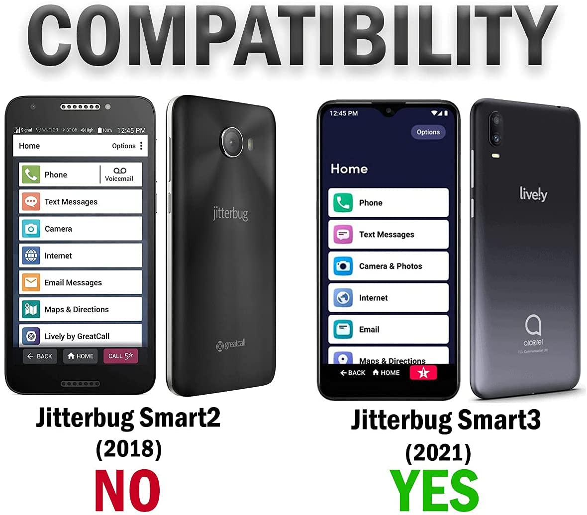 Jitterbug Smart 3 Heavy Duty Shockproof Case with Tempered Glass & Swivel Belt Clip - Camo Holster Cover with Kickstand for Seniors | Perfect for Outdoor Activities, Travel & Everyday Protection