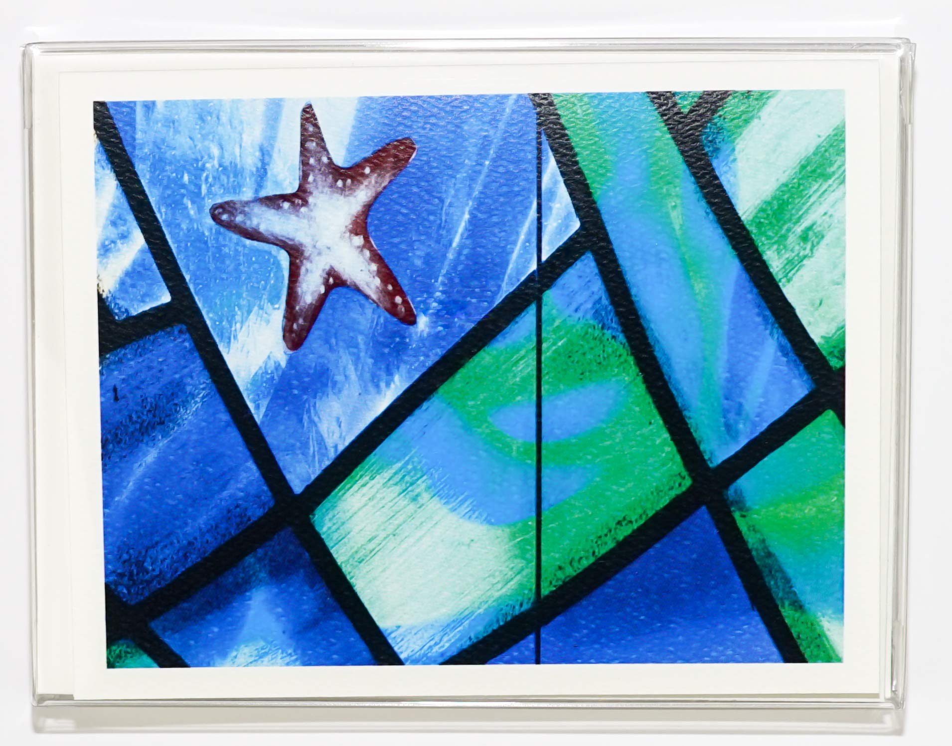 Stained Glass & Mosaic Tile Photography Note Cards - Boxed Set of 16 Blank Cards with 18 Textured Envelopes (4.25