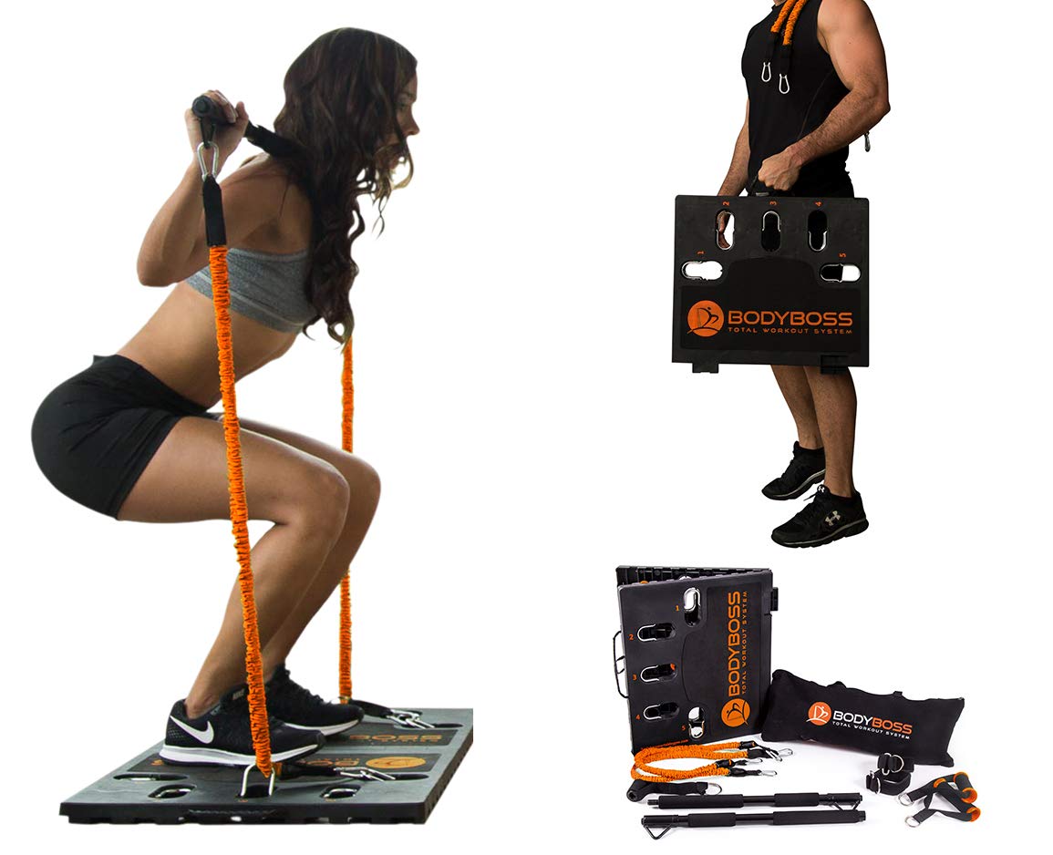 Portable Home Gym 2.0 Workout Set with Resistance Bands & Collapsible Bar - Full Body Exercise Equipment for Home, Travel & Outdoor Fitness - Orange Home Gym Package (PKG2-ORANGE) - Perfect for Small Spaces, Apartment Workouts & On-the-Go Training