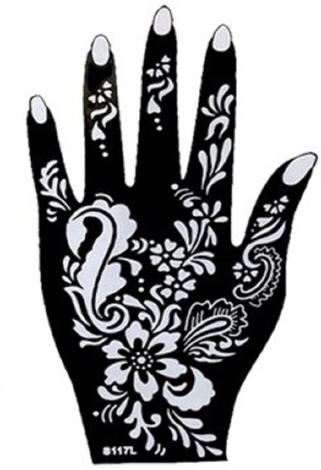 KICKWIX Henna Mehndi Tattoo Stencils Kit - Easy DIY Temporary Body Art Stickers for Women, Girls & Kids (DS1104) - Perfect for Festivals, Weddings & Parties