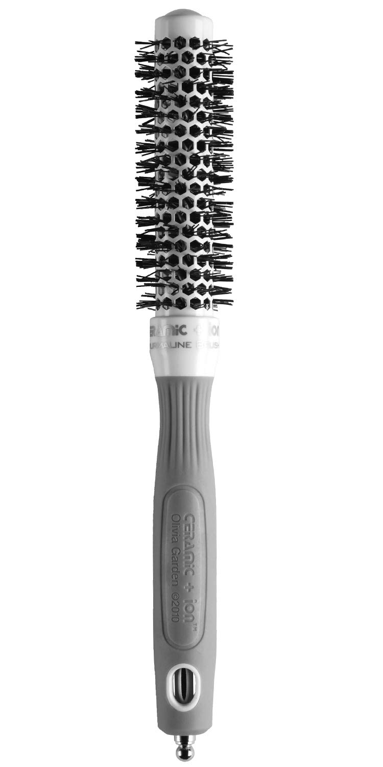 Olivia Garden Ceramic + Ion Round Thermal Hair Brush for Smooth & Shiny Hair - Non-Electric Styling Tool for Home & Salon Use