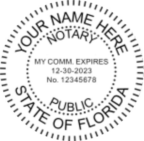 Florida Round Notary Stamp | Self-Inking Notary Seal with Unique Pink Body (R-542) - Perfect for Legal Documents, Contracts & Official Paperwork