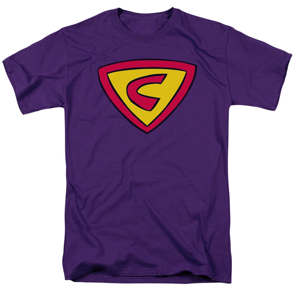 Supercow Logo Adult T-Shirt - Official Cartoon Network Cow and Chicken Series Graphic Tee - Purple Cotton Shirt for Men & Women - Perfect for Cosplay, Comic Con, and Cartoon Lovers