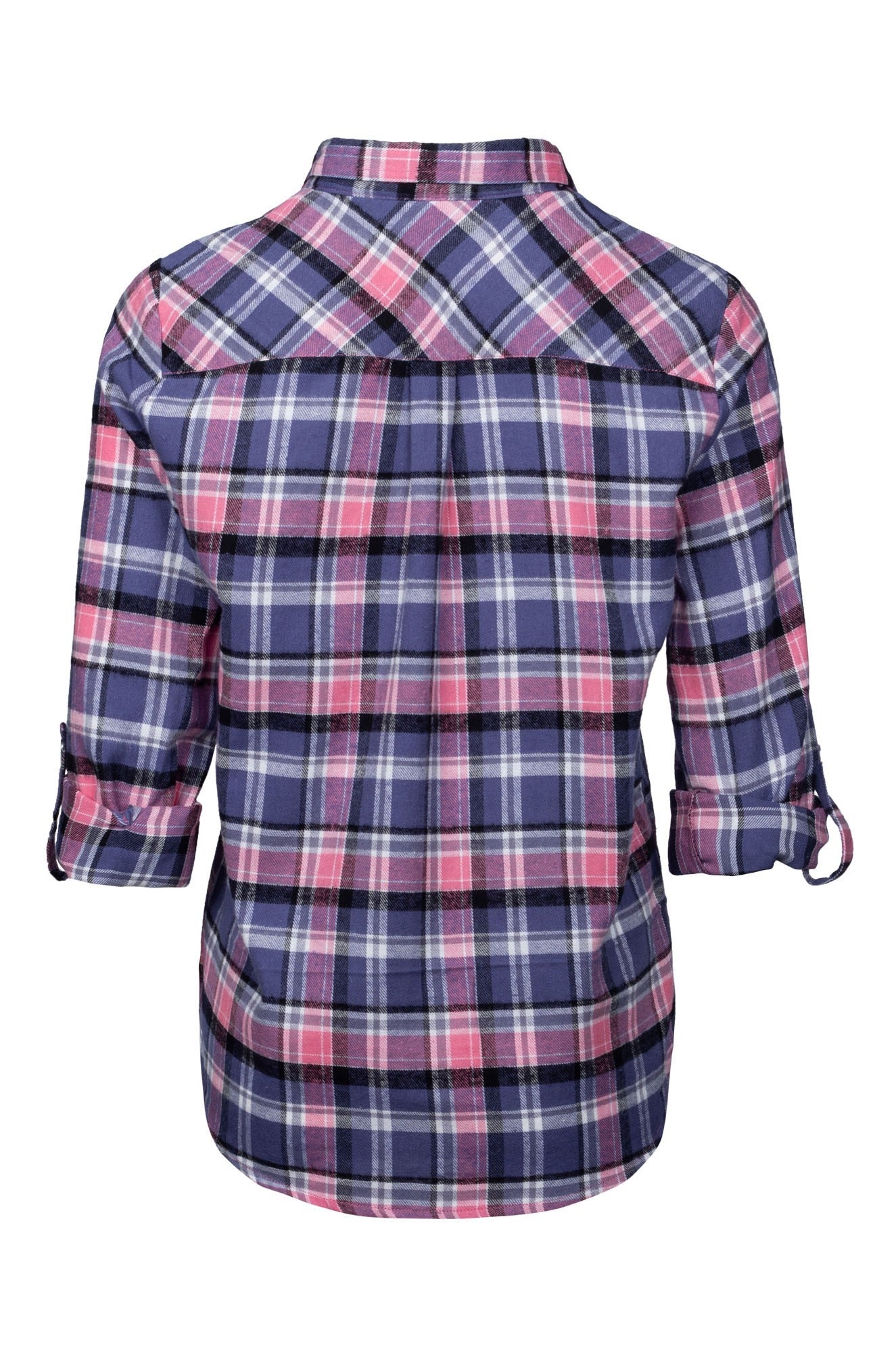 Stylish Country Check Shirt for Men & Women - Indigo Pink Plaid Flannel Shirt 6351B1 | Perfect for Casual Outfits, Outdoor Adventures & Layering