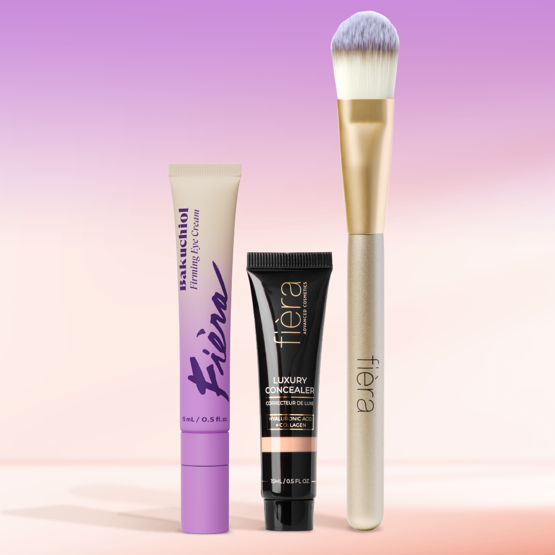 Fiera Dark Circles Duo - Under Eye Treatment & Concealer Set for Dark Circles & Puffiness | Brightening & Hydrating Eye Care for Day & Night Use