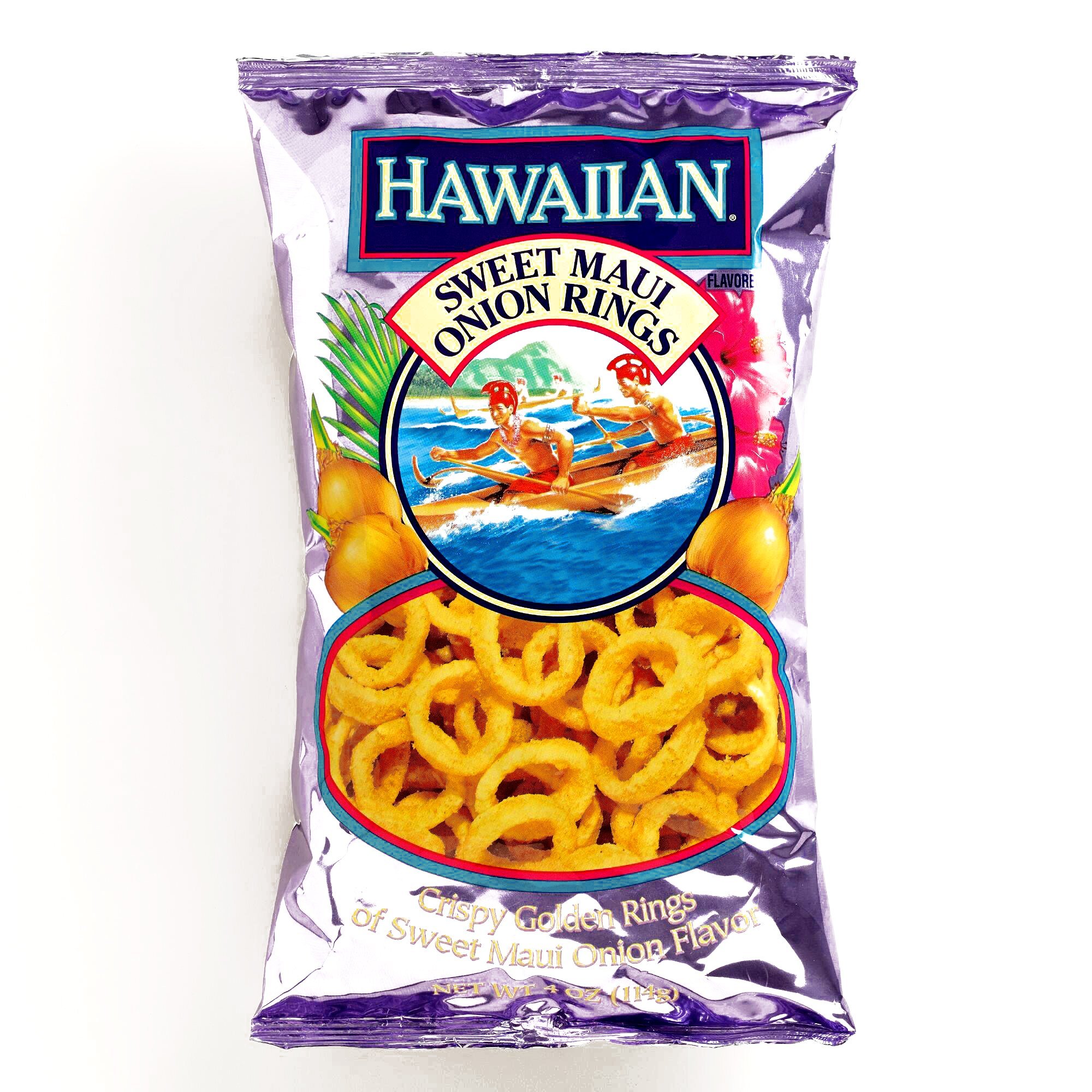 Hawaiian Sweet Maui Onion Ring Chips 4oz Bags - 6 Pack | Crunchy & Flavorful Snack for Parties, Picnics & Movie Nights | Gluten-Free & Non-GMO