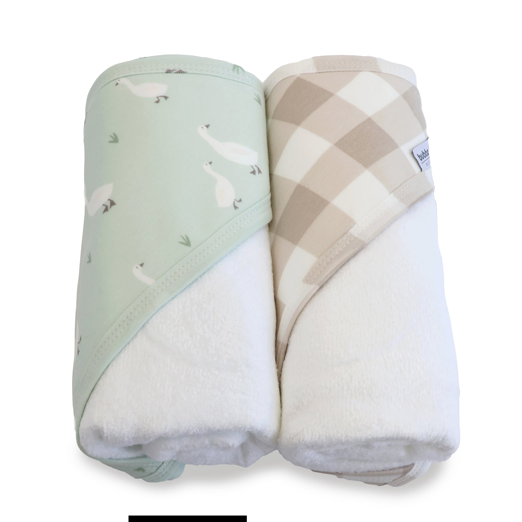 2-Pack Hooded Towel Set - Soft & Absorbent Olive/Taupe Bath Towels for Babies & Kids | Perfect for Bath Time, Swimming & Beach Outings