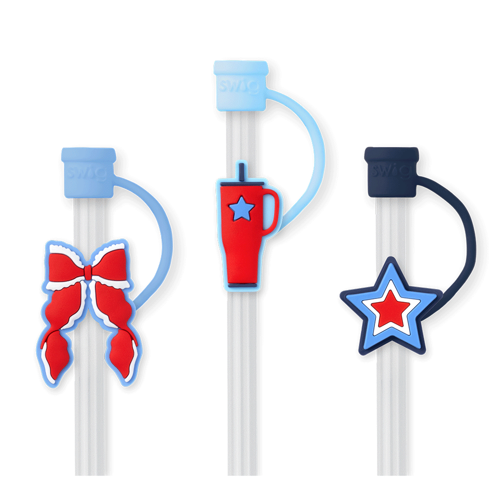Miss Independence Straw Topper Set - Patriotic Drink Decorations for 4th of July, Summer BBQs & Pool Parties | Perfect for Red White & Blue Cocktails, Lemonade & Mocktails
