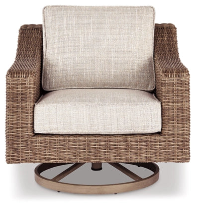 Beachcroft Swivel Lounge Chair - 360° Rotating Patio Furniture with Adjustable Backrest - Perfect for Poolside, Backyard, and Outdoor Relaxation