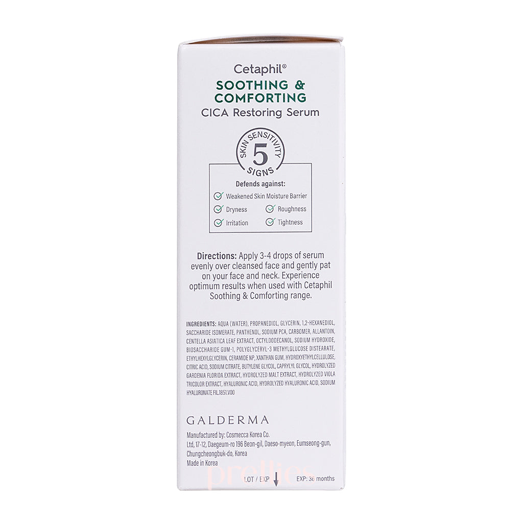 Cetaphil Soothing & Comforting CICA Restoring Serum 30ml - Hydrating Facial Serum for Sensitive Skin | Reduce Redness & Repair Skin Barrier | Perfect for Post-Treatment & Daily Skincare Routine