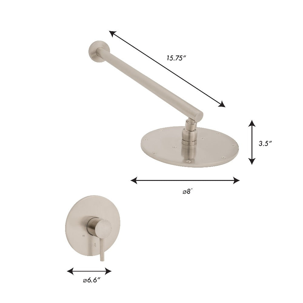 ZLINE El Dorado Rainfall Shower Faucet in Brushed Nickel - Modern Bathroom Fixture for Spa-Like Shower Experience | ELD SHF BN