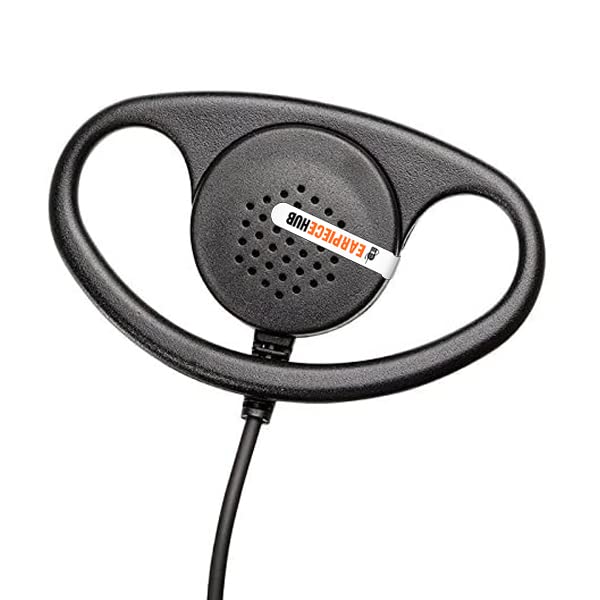 2 Pack D-Shape Earpiece Security Headset with PTT Mic - Compatible with Kenwood, Baofeng, Mitex UV-5R & UV-82 Two-Way Radios - Ideal for Police, Security Guards & Outdoor Walkie Talkie Communication