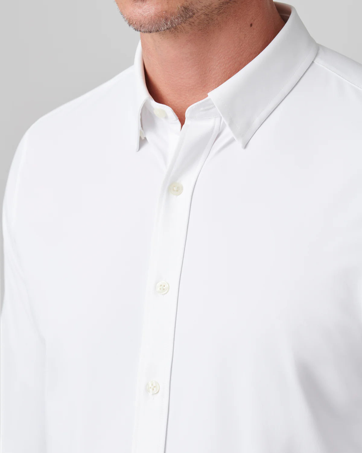Rhone Men's Commuter Classic Fit Sport Shirt - Moisture Wicking, Breathable Business Casual Shirt for Work & Travel - White