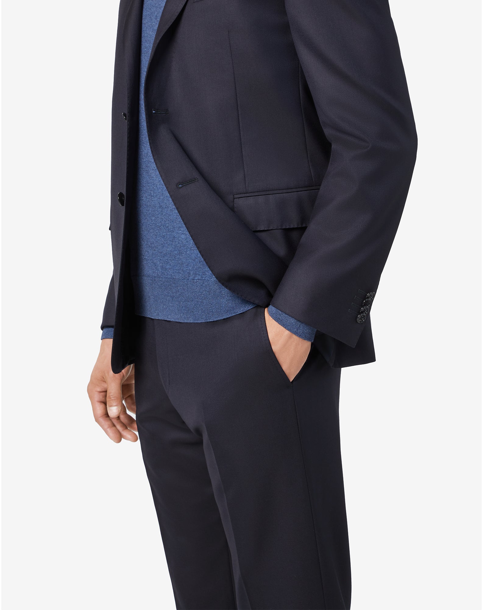 Premium CORNELIANI Leader Wool Suit - Navy Blue | Classic Business Attire for Men | Perfect for Office, Weddings & Formal Events