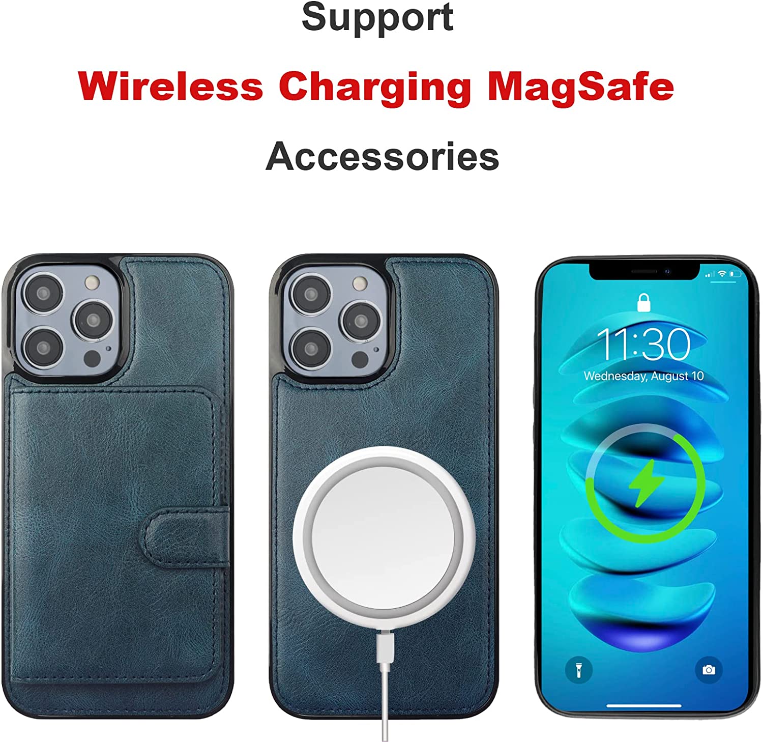 iPhone 14 Pro Max Wireless Charging Stand with Kickstand - 6.7 Inch Phone Holder, Fast Qi Charger for iPhone 14 Pro Max - Perfect for Home, Office & Car Use