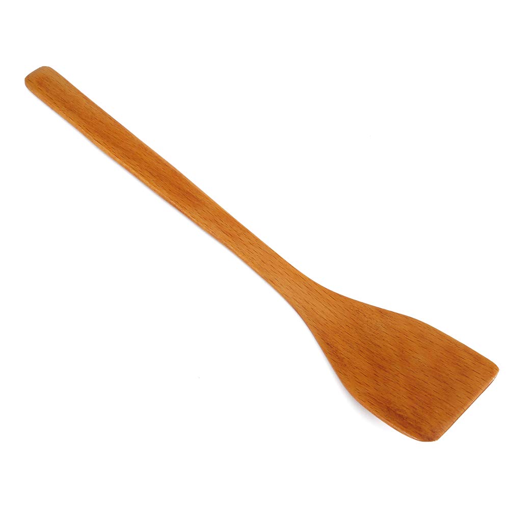 Premium 9.7 Inch Wooden Spatula for Cooking - Natural Light Wood Turner for Nonstick Pans, Woks & Cookware - Ideal for Flipping Pancakes, Eggs & Stir-Fry Dishes - Eco-Friendly Kitchen Utensil Set Accessory