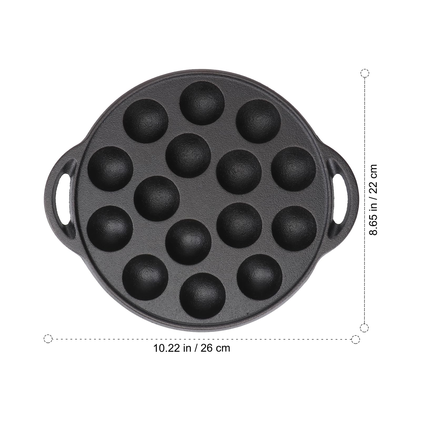 Yardwe 15-Hole Cast Iron Takoyaki Pan - Non-Stick Aebleskiver Pan & Escargot Plate - Octopus Ball Maker with Forks & Brush - Perfect for Japanese Street Food, Danish Pancakes & French Snails at Home