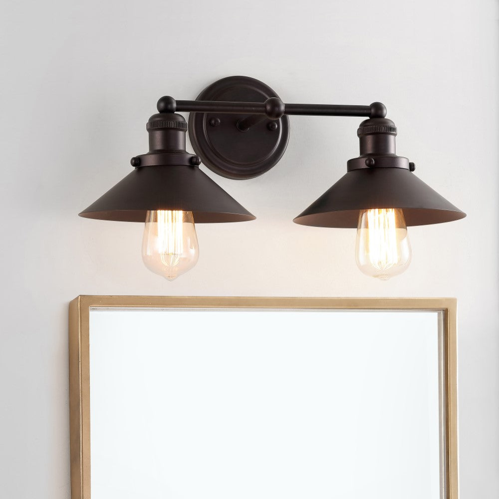 July Metal Shade Sconce - Vintage Wall Light Fixture for Bedroom, Living Room & Hallway - Matte Black Industrial Wall Sconce Lighting